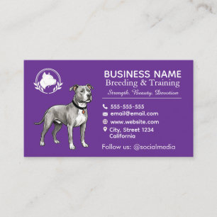 Carte De Visite Chenil et Éleveur de Terrier Pit Bull Professionne