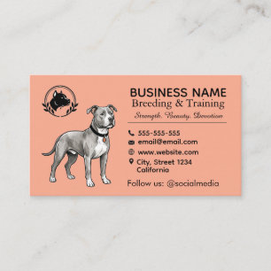 Carte De Visite Chenil et Éleveur de Terrier Pit Bull Professionne