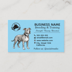 Carte De Visite Chenil et Éleveur de Terrier Pit Bull Professionne