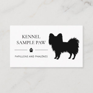 Carte De Visite Chenil ou éleveur de chiens silhouette Papillon no