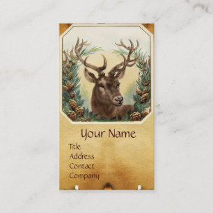 CARTE DE VISITE CHÈQUE DE MONOGRAMME DE LA COURONNE DE CERF AVEC P