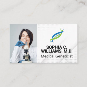 Carte De Visite Chercheur de laboratoire   Microscope   Logo Gene