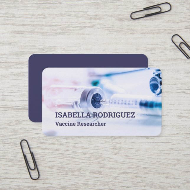 Carte De Visite Chercheur de vaccins (Devant/Arrière en situation)