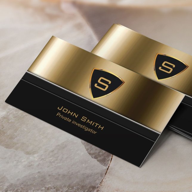 Carte De Visite Chercheur Royal Gold Shield (Créateur téléchargé)