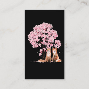 Carte De Visite Cherry Blossom japonais beau renard