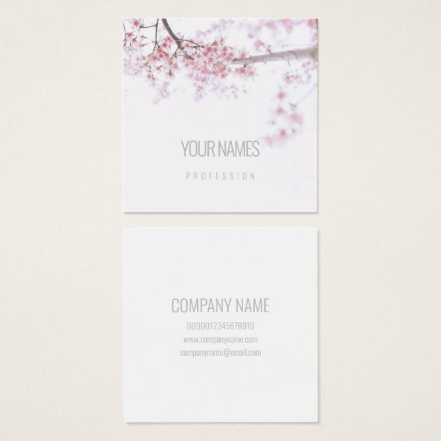 CARTE DE VISITE : "CHERRY BLOSSOM" : NATUREL (Devant & derrière)