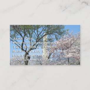 Carte De Visite Cherry Blossoms et le monument de Washington à DC