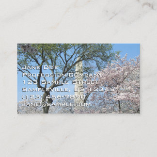 Carte De Visite Cherry Blossoms et le monument de Washington à DC