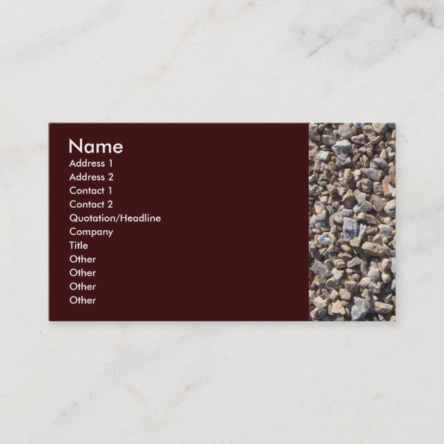 Carte De Visite Chert de gravier (Devant)