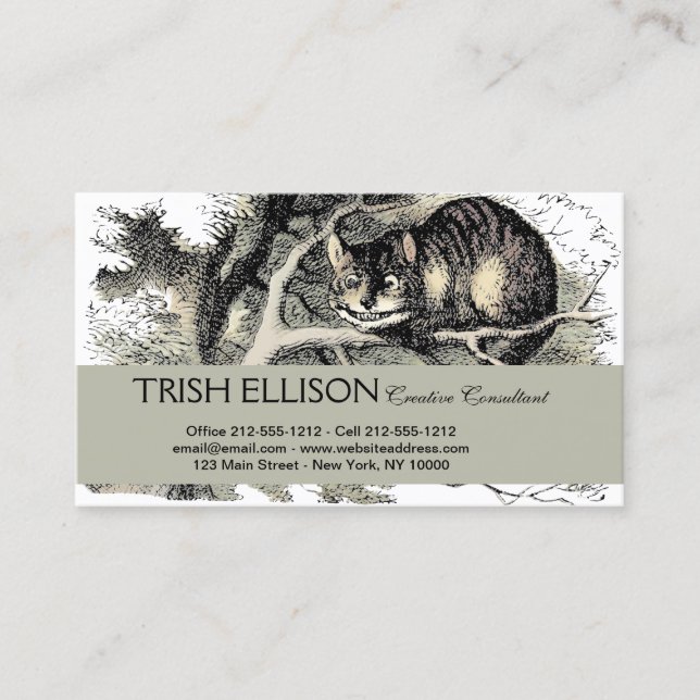 Carte De Visite Cheshire Chat Alice Wonderland Classic (Devant)