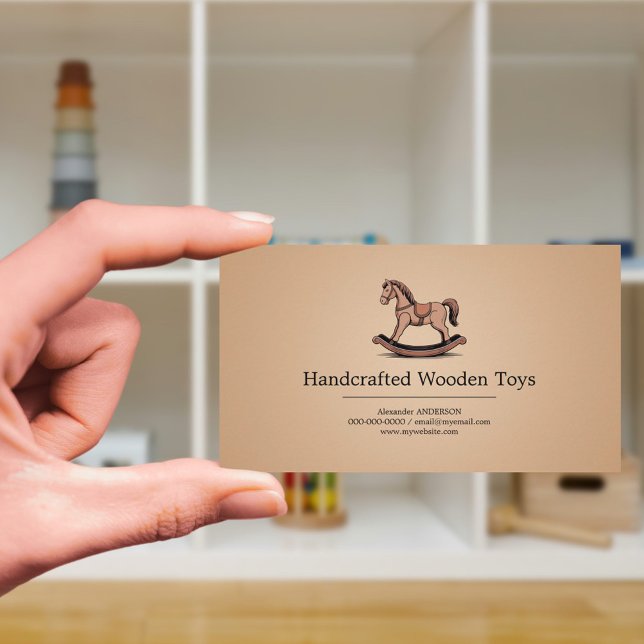 Carte De Visite Cheval à roche - Jouets en bois (Rocking Horse - Wooden Toys Business Card)