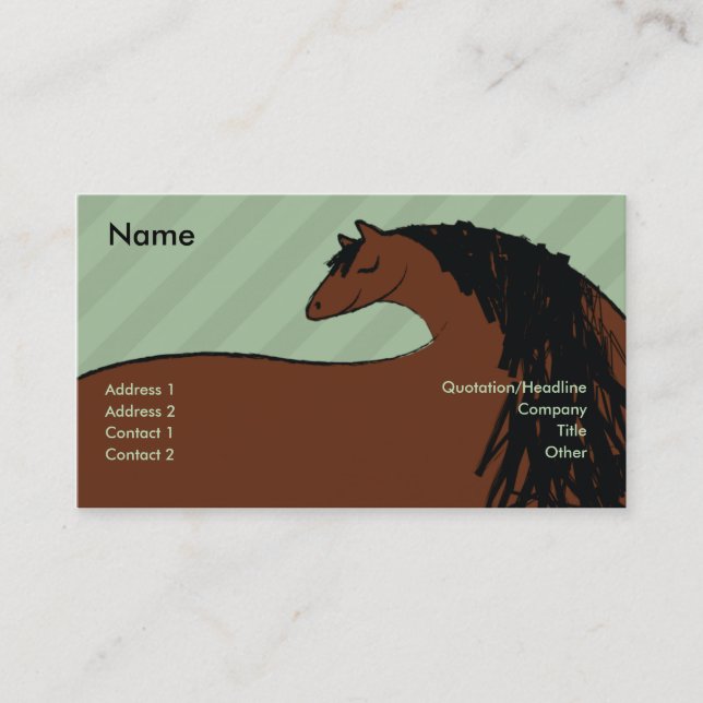 Carte De Visite Cheval - affaires (Devant)