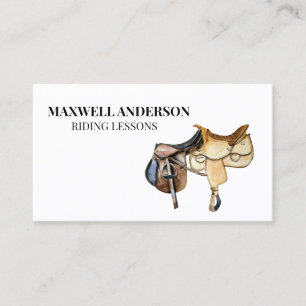 Carte De Visite Cheval Aquarelle équitation Equestre Selle