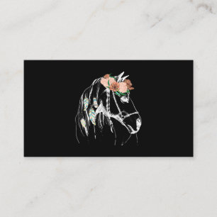 Carte De Visite Cheval Avec Fleurs Pour Cheval Hommes Adultes Femm