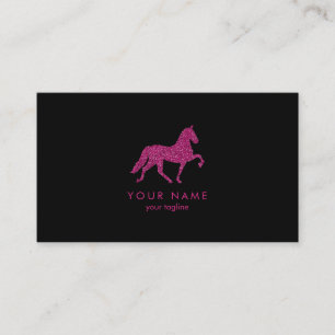 Carte De Visite Cheval avec l'entraîneur de cheval rose des