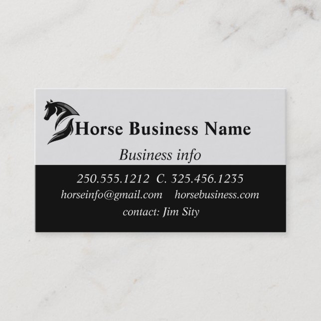 Carte De Visite Cheval Business Embarquement Étables équitation Le (Devant)