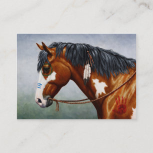 Carte De Visite Cheval de guerre Pinto de la baie amérindienne