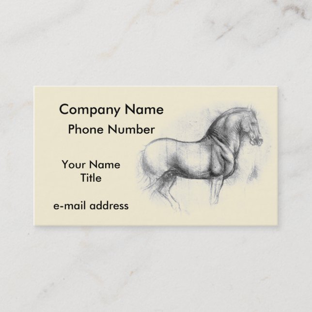 Carte De Visite Cheval de Léonard de Vinci (Devant)