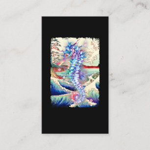 Carte De Visite Cheval de mer japonais Coloré Sea Horse Nature Art