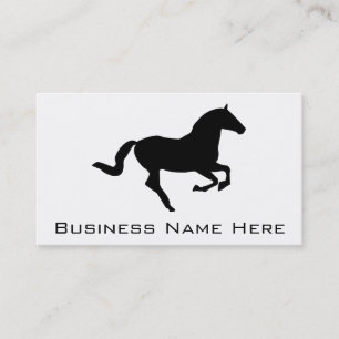 Carte De Visite Cheval en silhouette de noir de Galop