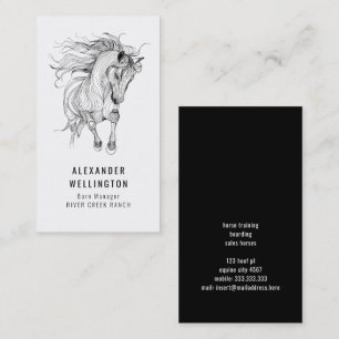 Carte De Visite Cheval équestre Dessin équin minimaliste moderne