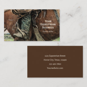 Carte De Visite Cheval équitation Western Rustic Cowboy