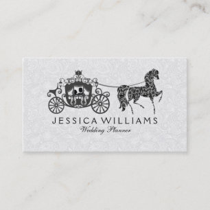 Carte De Visite Cheval et transport Mariage noir et blanc