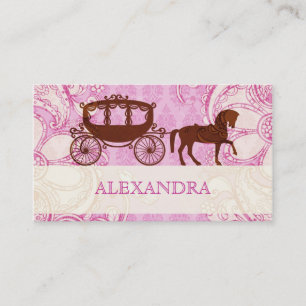 Carte De Visite Cheval et transport mariage - Texte personnalisé