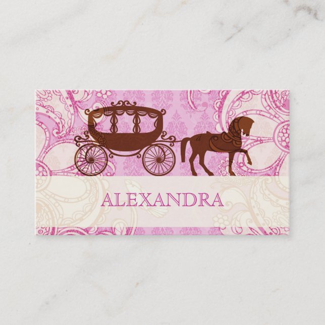 Carte De Visite Cheval et transport mariage - Texte personnalisé (Devant)