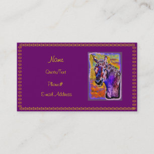 Carte De Visite Cheval multicolore pourpre