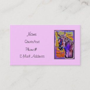 Carte De Visite Cheval multicolore rose