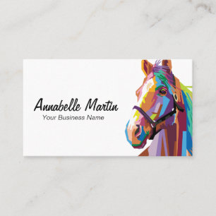 Carte De Visite Cheval Pop Art Coloré