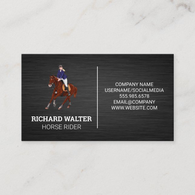 Carte De Visite Cheval Rider | Sitter animal (Devant)