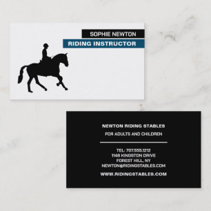 Carte De Visite Cheval Silhouette, Instructeur d'équitation, Acadé