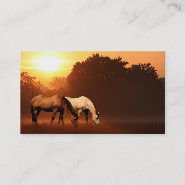 Carte De Visite Chevaux de lever de soleil (Devant)