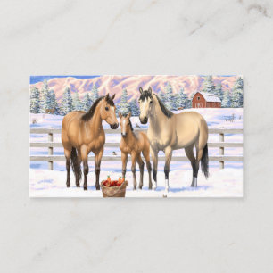 Carte De Visite Chevaux En Peau De Bouche En Neige