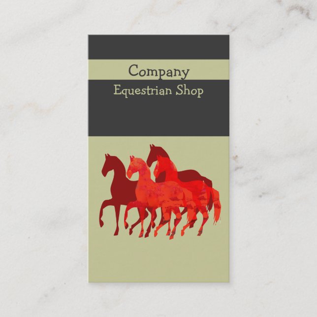 Carte De Visite Chevaux faits sur commande   faciles artistiques (Devant)