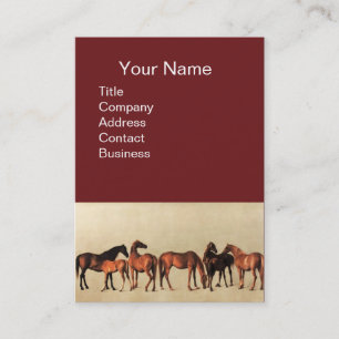 CARTE DE VISITE CHEVAUX / MARES ET FOLS BROWN