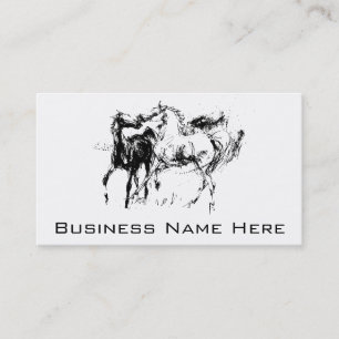 Carte De Visite Chevaux noirs et blancs