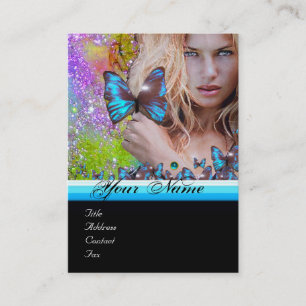Carte De Visite CHEVEUX BLEU BEAUTY MAKEUP ARTIST monogramme
