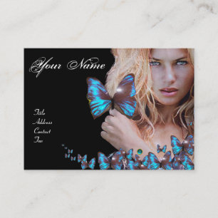 Carte De Visite CHEVEUX BLEU BEAUTY MAKEUP ARTIST monogramme