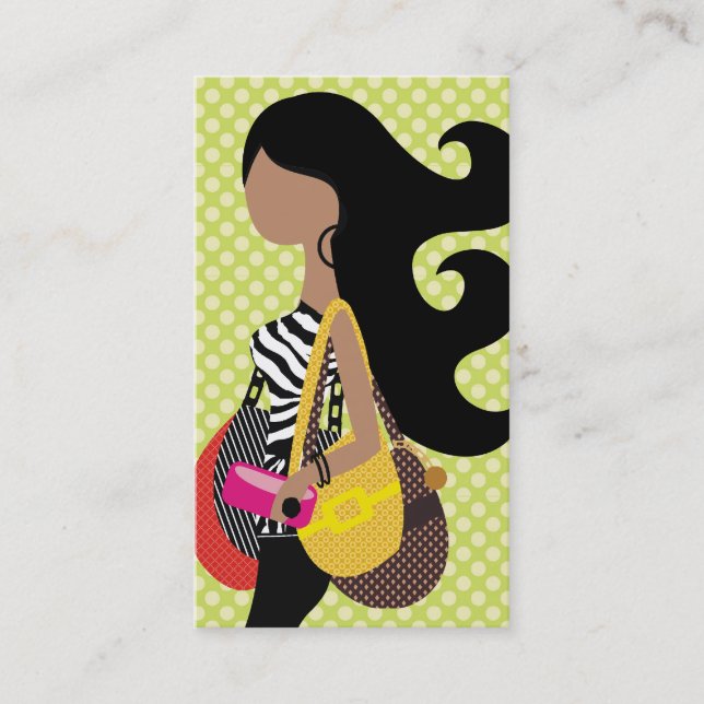 Carte De Visite Cheveux de brune de Fashionista de 311 zèbres (Devant)