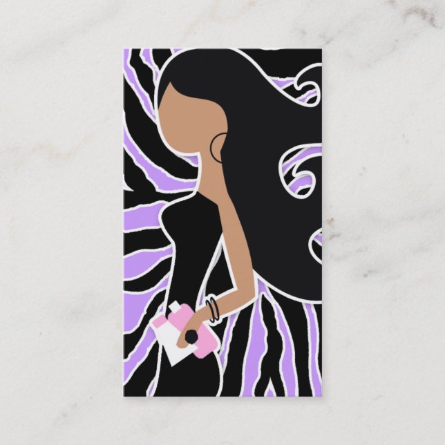 Carte De Visite cheveux de zèbre pourpre du Fashionista 311-Spa (Devant)