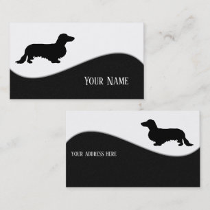 Carte De Visite Cheveux longs Dachshund - Silhouette 1