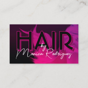 Carte De Visite Cheveux noir rose pourpre