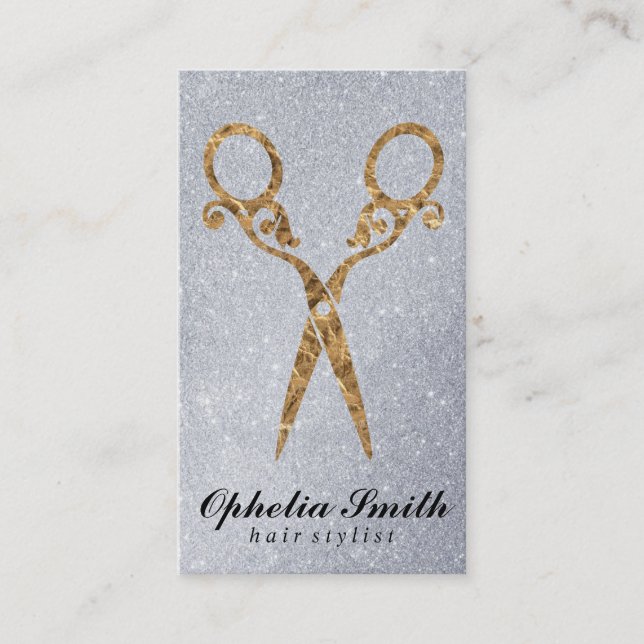 Carte De Visite Cheveux | Ornat / Or / Parties scintillant (Devant)