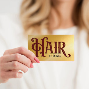 Carte De Visite Cheveux par typographie Golden