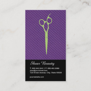 Carte De Visite Cheveux (vert) Motif de diamant violet