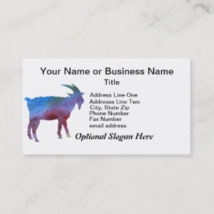 Carte De Visite Chèvre d'arc-en-ciel avec le texte personnalisabl