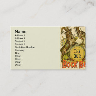 Carte De Visite Chèvres Bock Bière Publicité